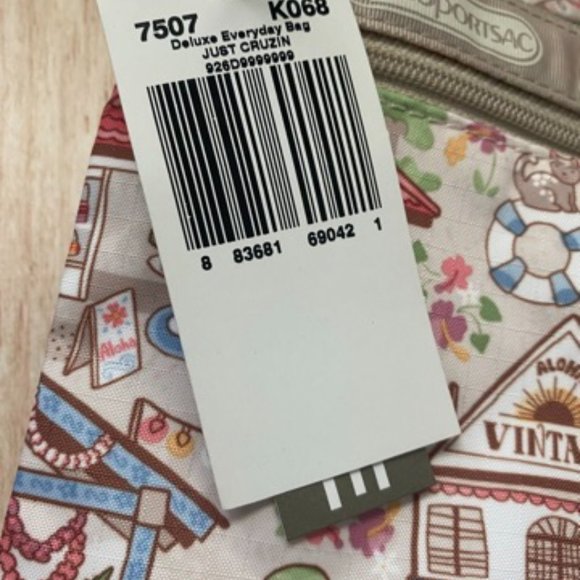 LESPORTSAC Deluxe Everyday BAG WITH POUCH just Cruzin NWT - Picture 5 of 8